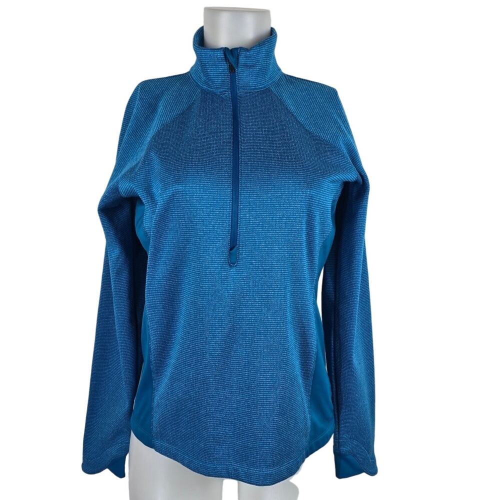 Columbia Shade of Blue Stripped 1/2 Zip Pullover Jacket Women's M